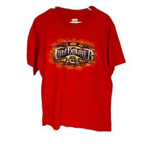 NWOT Chase Authentics Nascar Clint Bower 33 Red/Orange T-Shirt Size Large